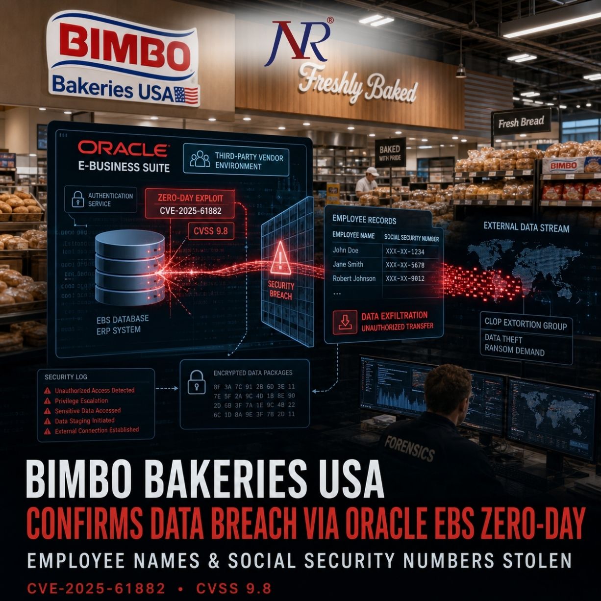 Bimbo Bakeries USA Confirms Data Breach via Oracle EBS CVE-2025-61882 Clop Zero-Day